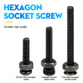 Carbon Steel Hex Hexagon Socket Head Cap Screw Nut Kit M2 M2.5 Small Round Flat Head Screw Set Bolt and Nut